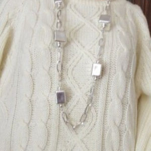 New 40" Boxy Silver Chain Necklace by erica